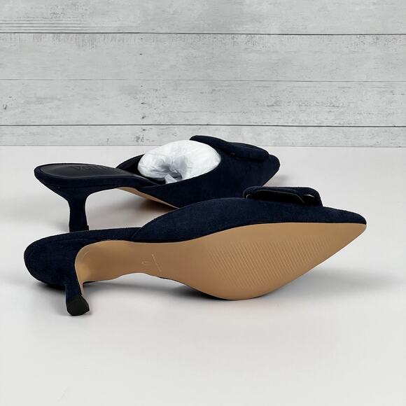 Volrina Kitten Heel Mules Dark Blue Suede Size 6 – New w/ Box - Picture 3 of 4